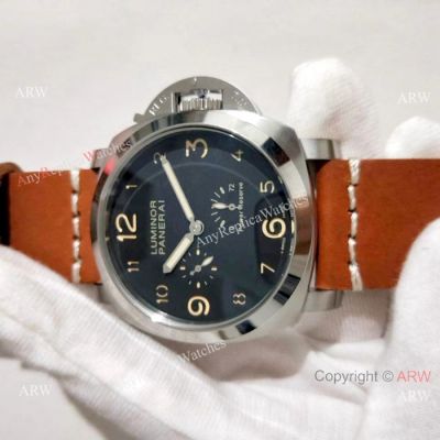 Panerai Luminor 47mm Watch Replica SS Black Power Reserve Face